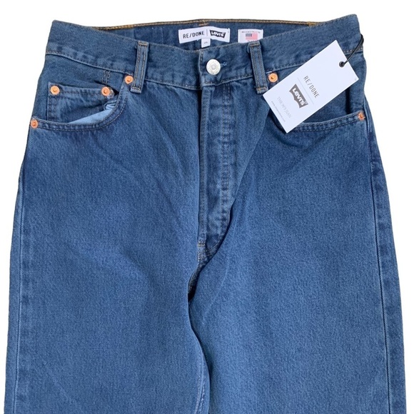 RE/DONE Levi’s Button Fly Tinted Steel Blue 90’s Jeans New With Tags - Picture 7 of 16